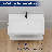 32" Modern Wall-mounted Double Bathroom Vanity With Solid Stone Resin Sink,  Led Light