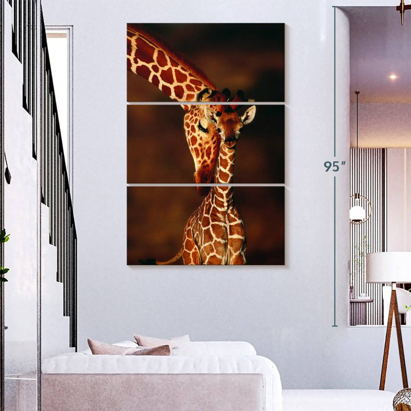 «Brampt Giraffes Gentle Moment», H 74 po x l 48 po