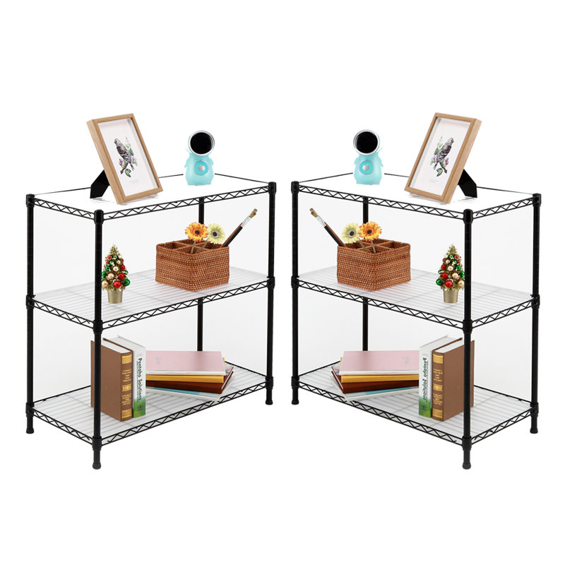 Ensemble de 2 tablettes de rangement, étagère à 3 tablettes avec doublure à 3 tablettes, support réglable, tablettes en fil d'acier de l 30 po x l 14 po x H 30 po, étagères et rangement pour la cuisine et le garage