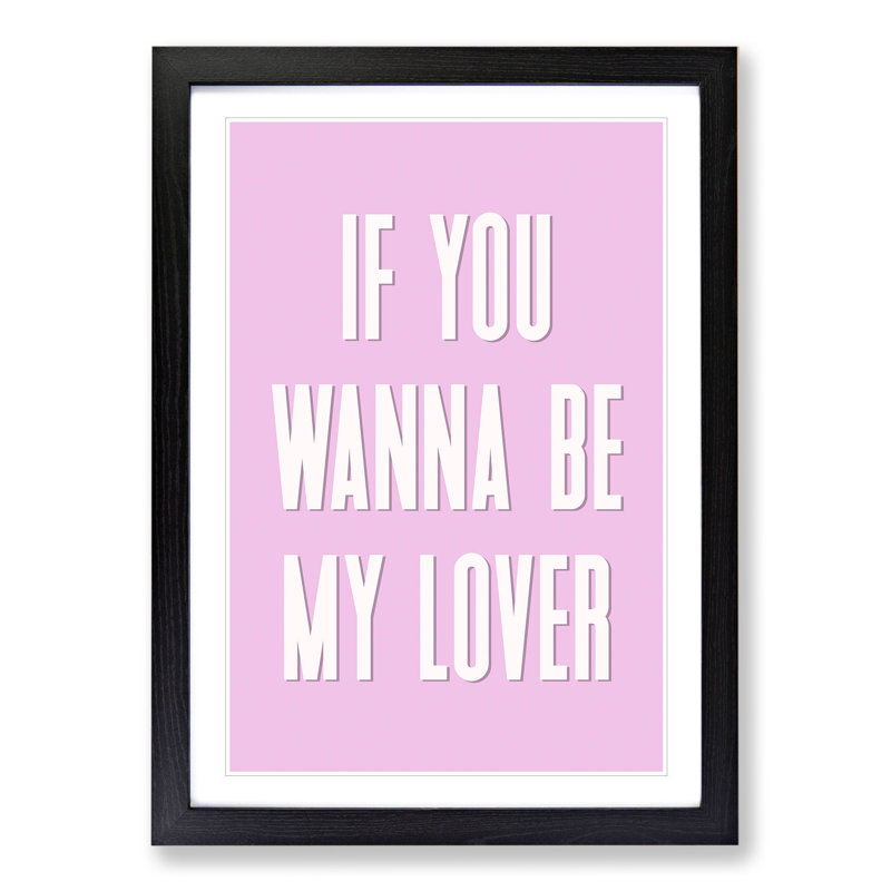 My Lover - Picture Frame Typography, 90cm H x 65cm W x 2cm D, Black Framed