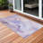 5' X 8' Gray and Purple Abstract Washable Non Skid Indoor Outdoor Area Rug-113007965