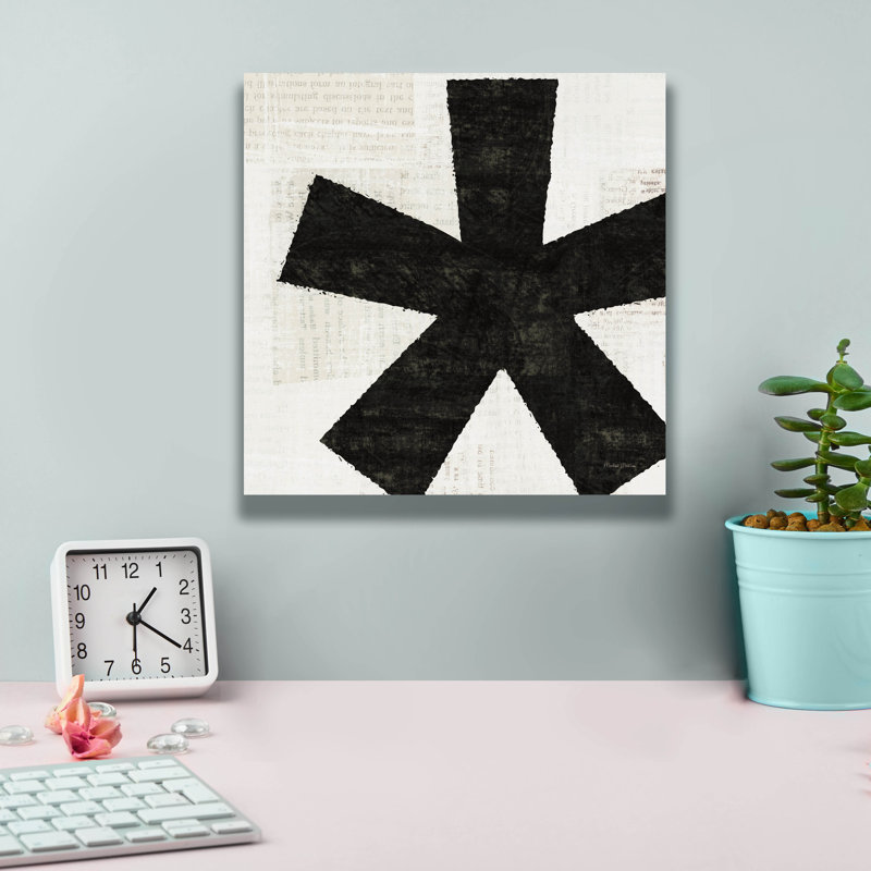 Art mural sur toile P ponctué noir 7 pi par Michael Mullan, H 12 po x l 12 po x P 0,75 po