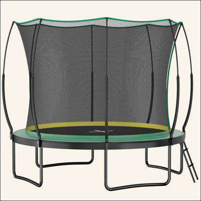 Trampoline 10 pi Springfree No Gap avec cordes élastiques, rebond silencieux et caractéristiques de sécurité améliorées