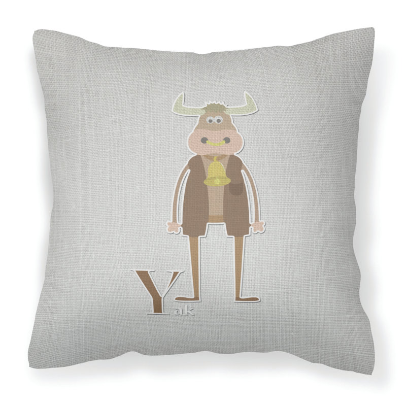 Coussin décoratif intérieur/extérieur alphabet b for bear, 18 po x 18 po, Y