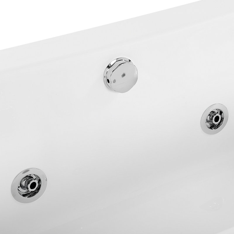 Bithlo 1730mm x 810mm Corner Whirlpool Acrylic Bathtub with Faucet