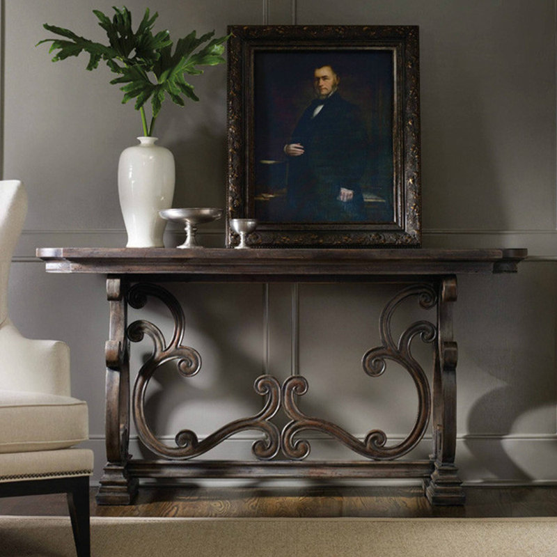 Console américaine en bois massif sculpté, H 35,4 po x l 59 po x P 17,7 po