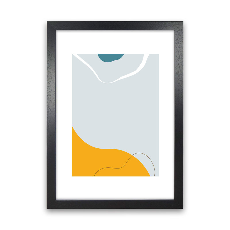 Mita Teal Abstract N21 by Pixy Paper - Print, Black Framed, 84cm H x 59.4cm W x 3cm D