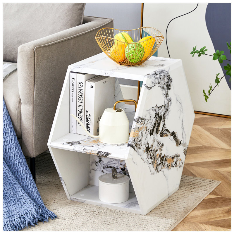 Café pour le salon, Blanc, H 14 po x L 25 po x l 21,6 po