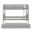 Twin Over Twin Rubber Wood Bunk Bed Featuring Pull-Out Trundle Transformable Into Two Separate Beds-117529643