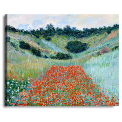 «Poppy Field in a Hollow près de Giverny» par Claude Monet, reproductions d'art classique sur toile, estampe numérique sur toile, 1,5 po