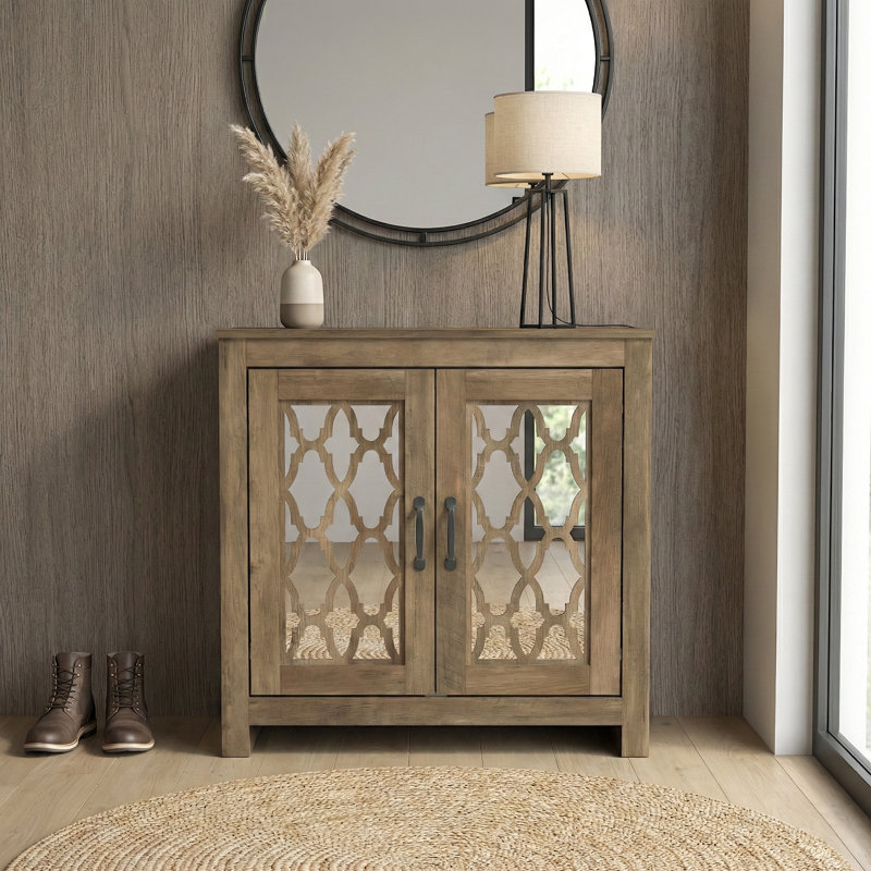 Chessani 12 Pair Shoe Storage Cabinet, Knotty Oak