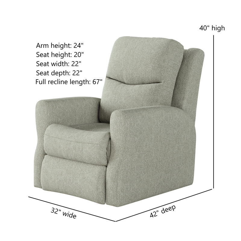 Fame Rocker Recliner, Metallic Gray, Manual Rocker