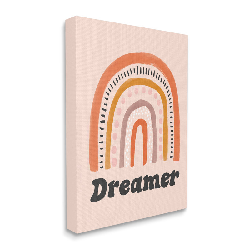 Dreamer Sentiment, fantaisie, arc-en-ciel, orange, rose, Toile tendue, H 48 po x l 36 po