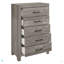 Commode 1 pièce à finition rustique avec tiroirs de rangement et meubles de chambre à coucher en métal noir-111605142