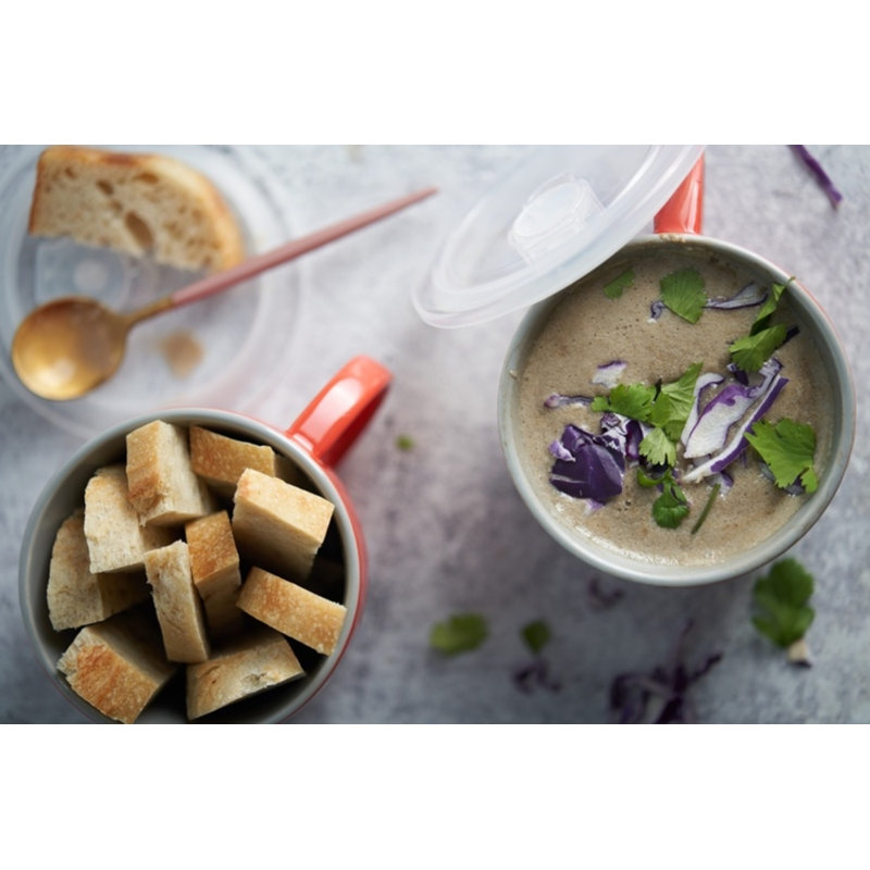  25 oz Bol à soupe, Rouge / gris