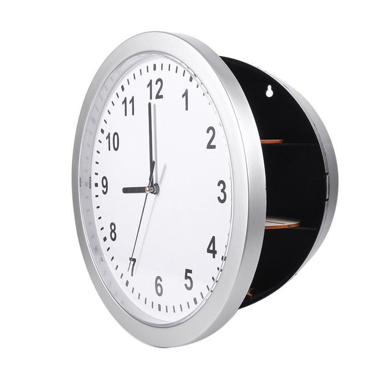 Horloge murale en plastique, horloge de joueur de marque, coffre-fort dissimulé de 25 cm avec compartiment caché pour bijoux, argent et objets de valeur.