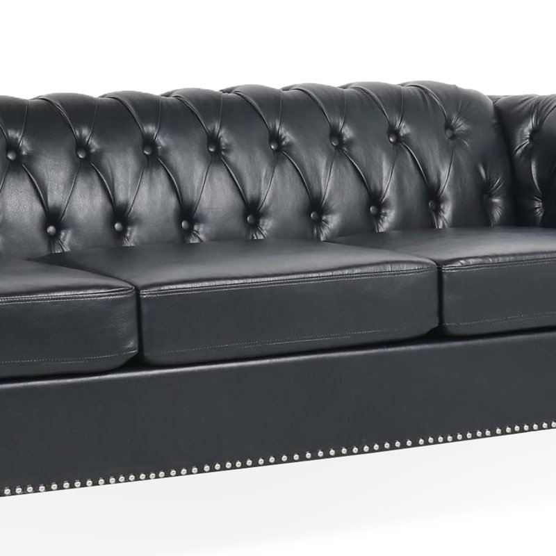 Deep Leather Chesterfield Sofa