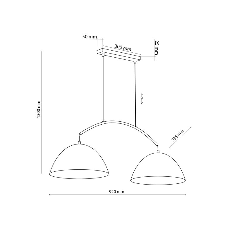 Faro 2 - Light Kitchen Island Pendant, Black