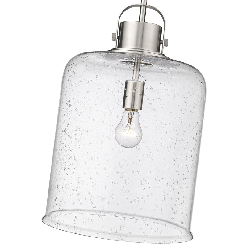 Luminaire suspendu 1 lumière Tyringham, Nickel brossé, H 99,25 po x l 12 po x P 12 po
