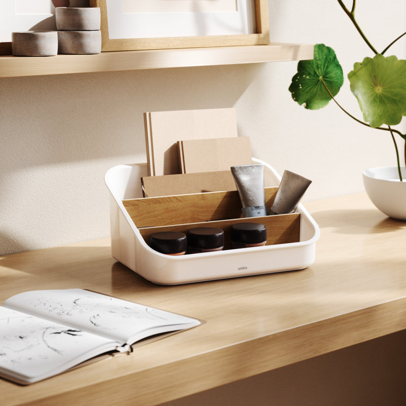 Organisateur de porte d'armoire Bellwood, Blanc / Naturel