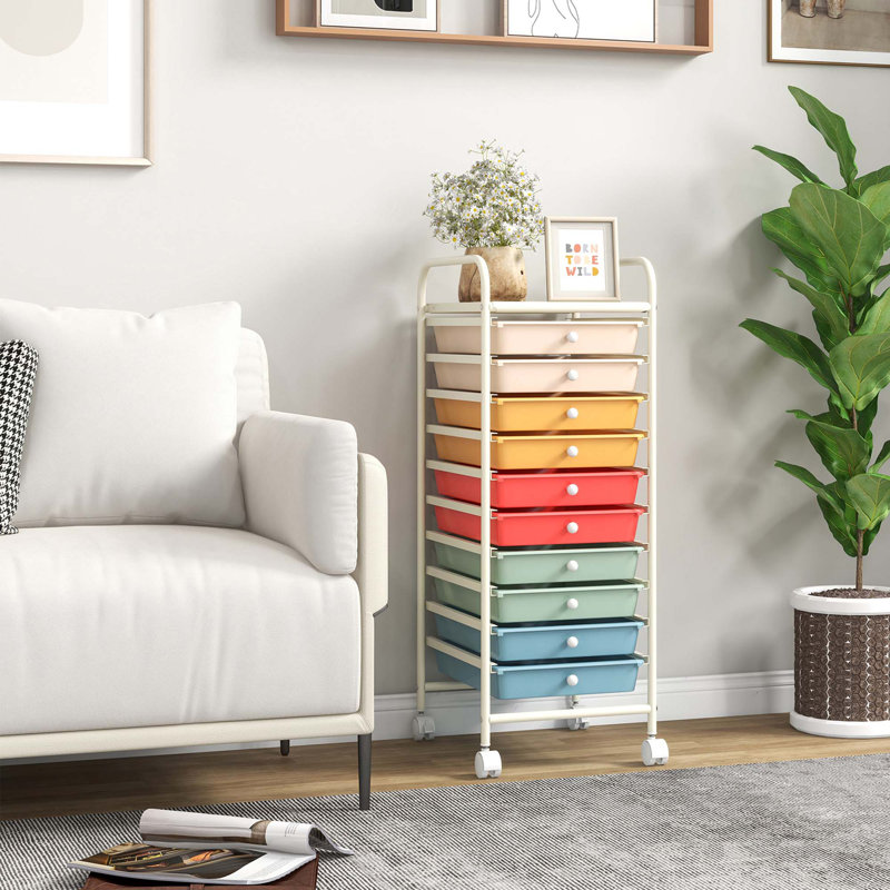 Meini 10 Drawer Storage Drawer, Macaron