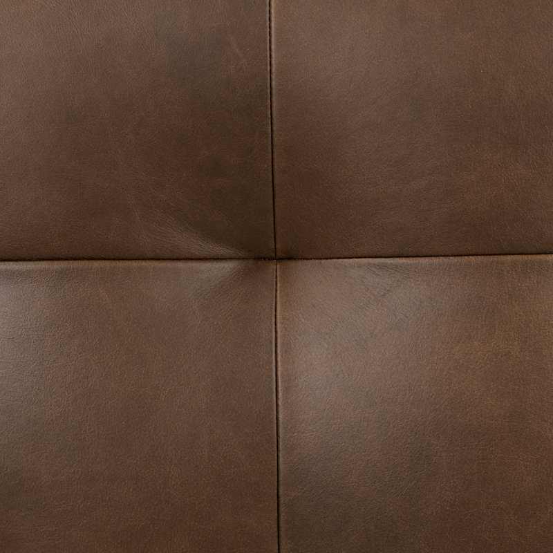 Repose-pieds en cuir italien Napa, Brun cacao