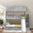 Space-saving Gray Twin House Bunk Beds With Storage And Slide