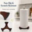 Iron and Solid Wood Paper Towel Holder