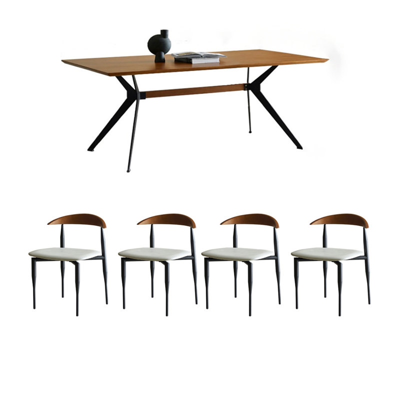 Comfortable solid wood dining table set, 29.52"H x 70.86"L x 35.43"W