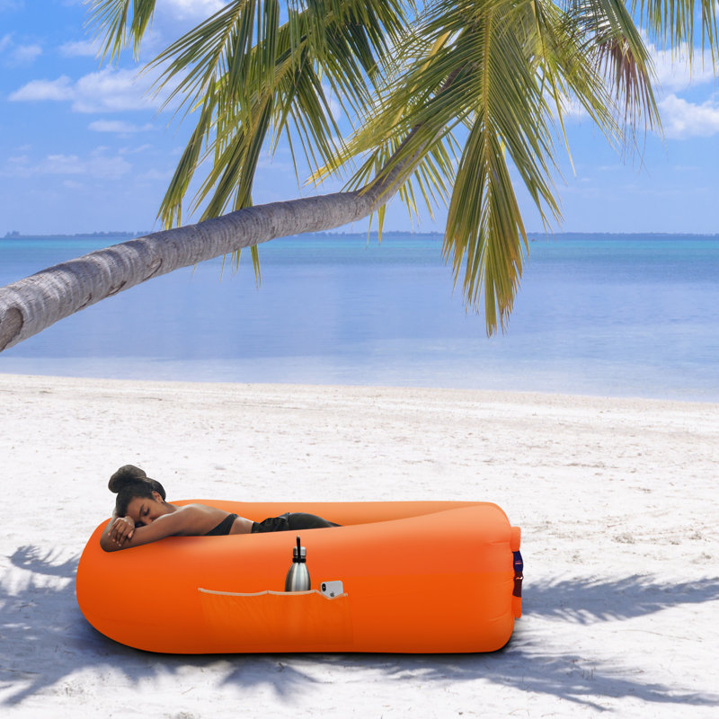 Chaise de camping inclinable et gonflable