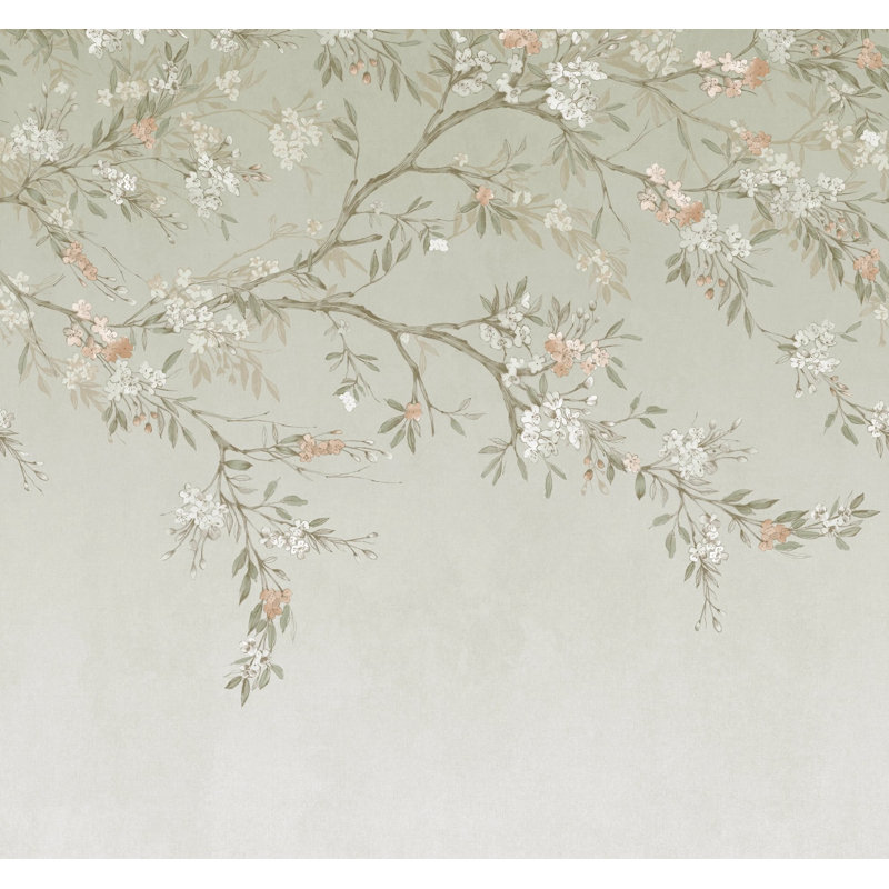 Superfresco Easy Blossom Trail Print To Order Fixed Size 2.8m x 3m Mural, Green