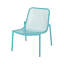 Chaises empilables d'extérieur en fer, style minimaliste, 66 cm L x 57 cm P x 66 cm H, couleur turquoise.