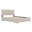 Lit plateforme tapissier en lin avec tiroirs et lit gigogne-1782956142