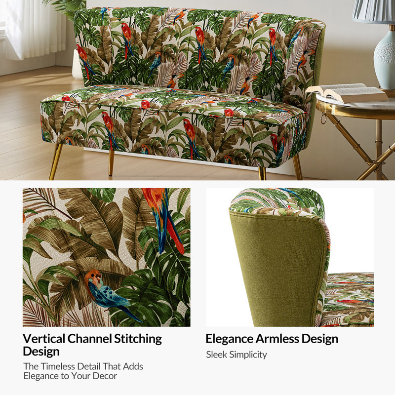 Biglerville 2 Seater Upholstered Loveseat, Green