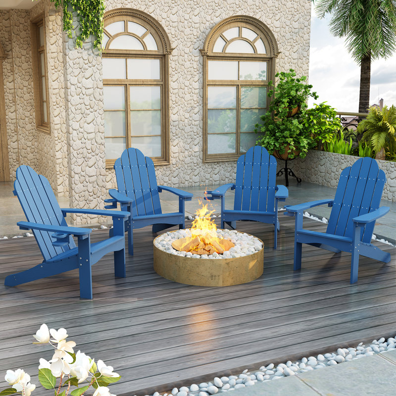 Reyer Outdoor Adirondack Set, Blue