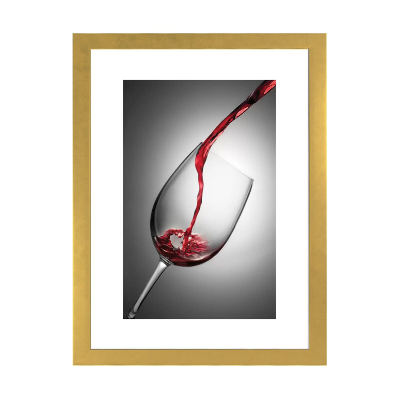 " Copa Grana " by Jesús M. García, 24" H x 16" W x 1" D, Gold Framed Paper