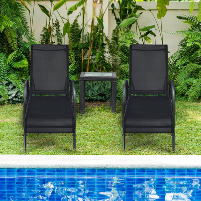 Ailise Outdoor Metal Chaise Lounge
