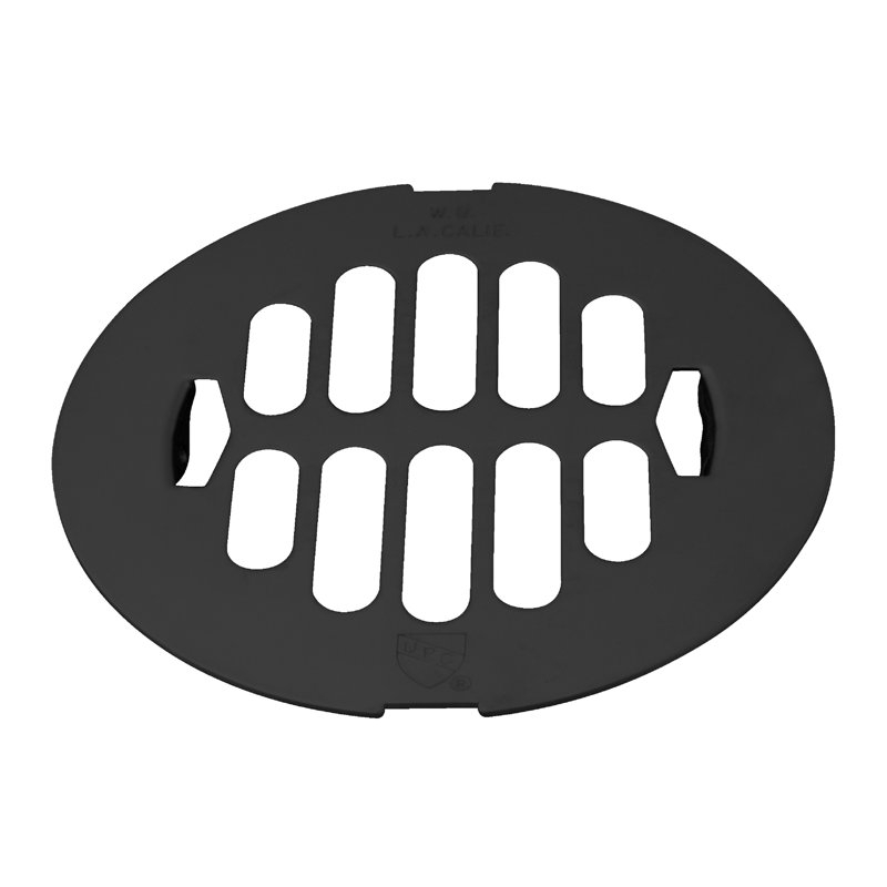 4-1/4" OD Brass Snap-in Shower Drain Cover, Matte Black