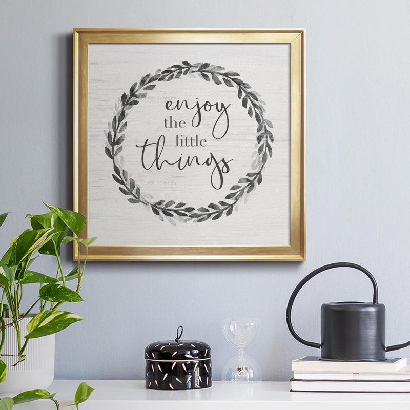 «Little Things», art textuel sur toile, Toile dorée, H 30,5 po x l 30,5 po x P 1,5 po