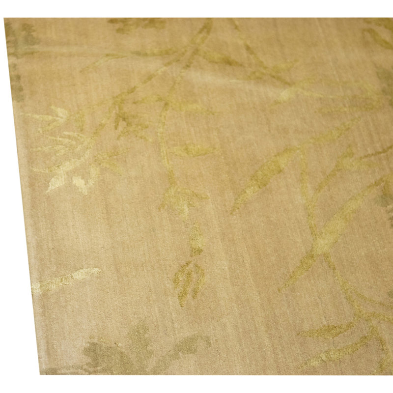 Hand Knotted Area Rug in Straw And Sage
