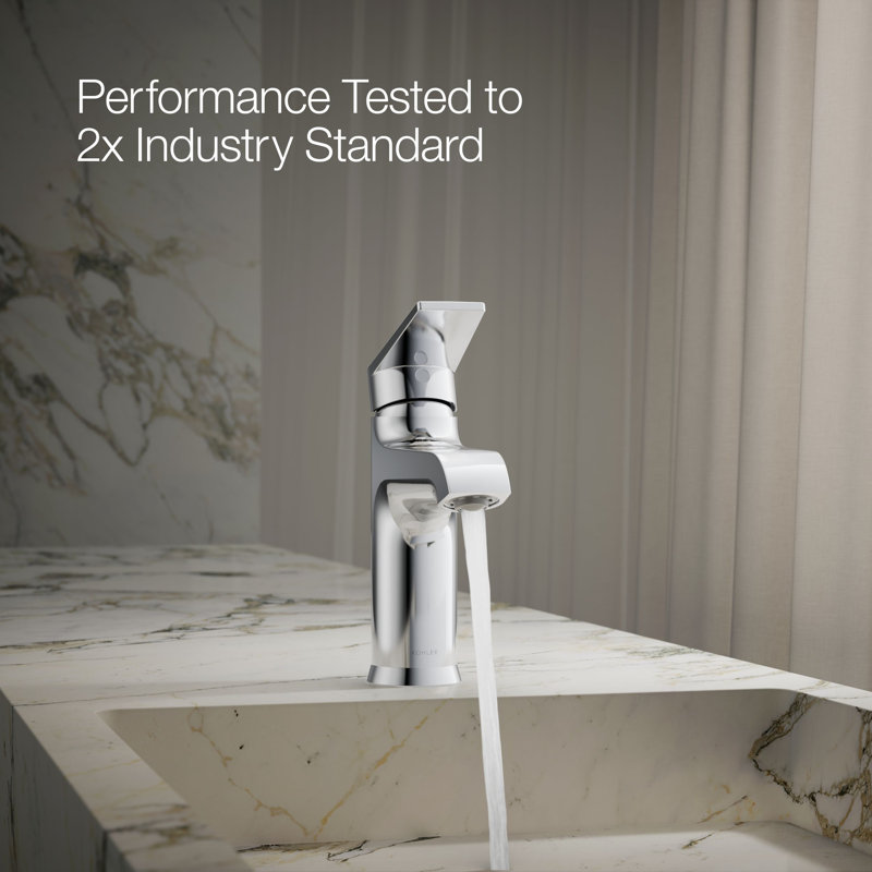 Kohler Hint Single-Handle Bathroom Faucet with Pop-Up Drain Assembly, One Hole Bathroom Sink Faucet, 1.2 gpm, Polished Chrome
