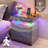2-Drawer Nightstand with Adjustable RGB Light and Human Body Detection,Fashionable Mirror Visual Design Bedside Table with Charging Station-645997637