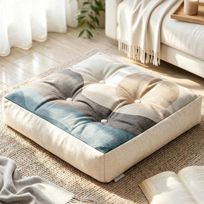 Grand coussin de sol capitonné 22 po x 22 po x 5 po, housse lavable avec fermeture à glissière durable pour la lecture de yoga et la relaxation