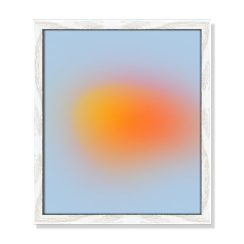 «Neon Orange Glow Print» par My Mind, 15" H x 13" W x 1.25" D, Cadre photo blanc sans cadre