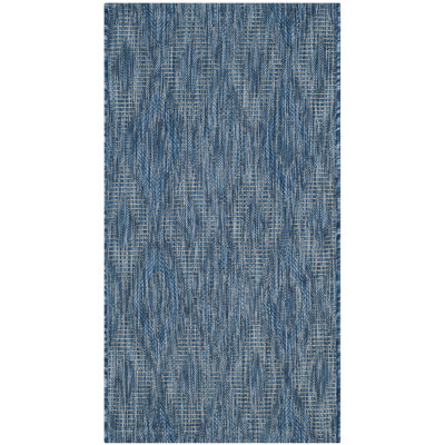 Colon Hooked Navy Indoor/Outdoor Rug