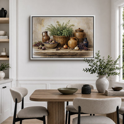 Rustic Harvest Artwork Farmhouse Kitchen Pictures Framed Canvas Giclee Print Wall Art