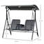 2-Seat Outdoor Porch Swing, with Pivot Storage Table, Adjustable Tilt Canopy, Anti-Slip Foot Pad, Breathable Mesh Seat, Grey