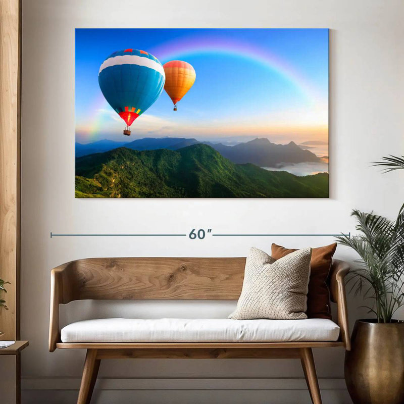 Mehar ballons et arc-en-ciel, H 34 po x l 51 po