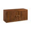 Tablette de rangement flottante murale en bois massif Ficklin avec 2 portes d'armoire-1843610626