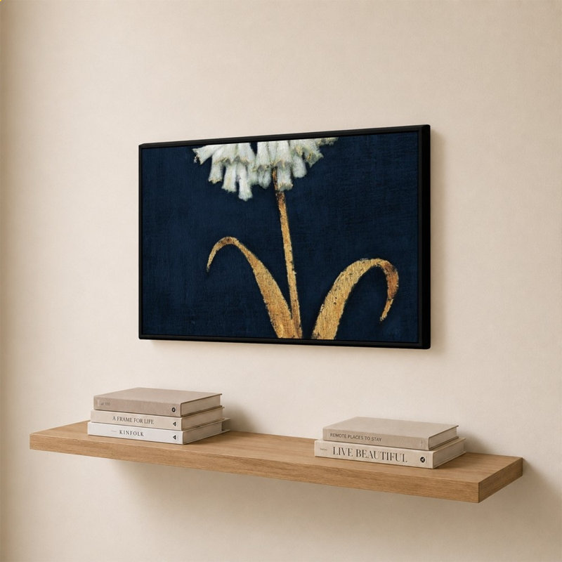 «Shimmering Summer II Indigo» par James Wiens - impression sur toile, H 24 po x l 34 po, Noir